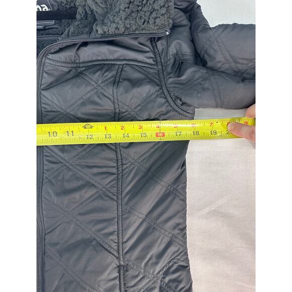 Prana Women's sz XS Esla Coat Black Fleece Quilted Comfort Parka Cozy Outdoors - Picture 8 of 12